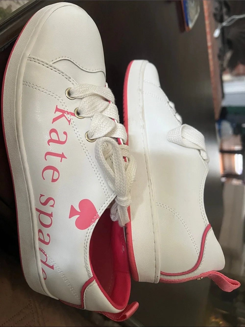 Kate Spade Nikki Sneaker in Optic White/Pink Peppercorn - size 8.5